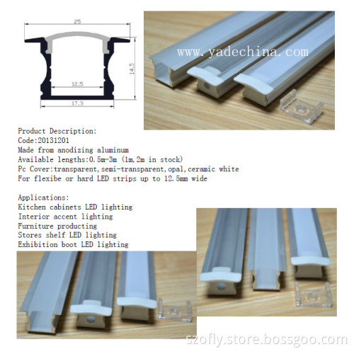 Embedded LED Alu Profiles for LED Strips Lighting